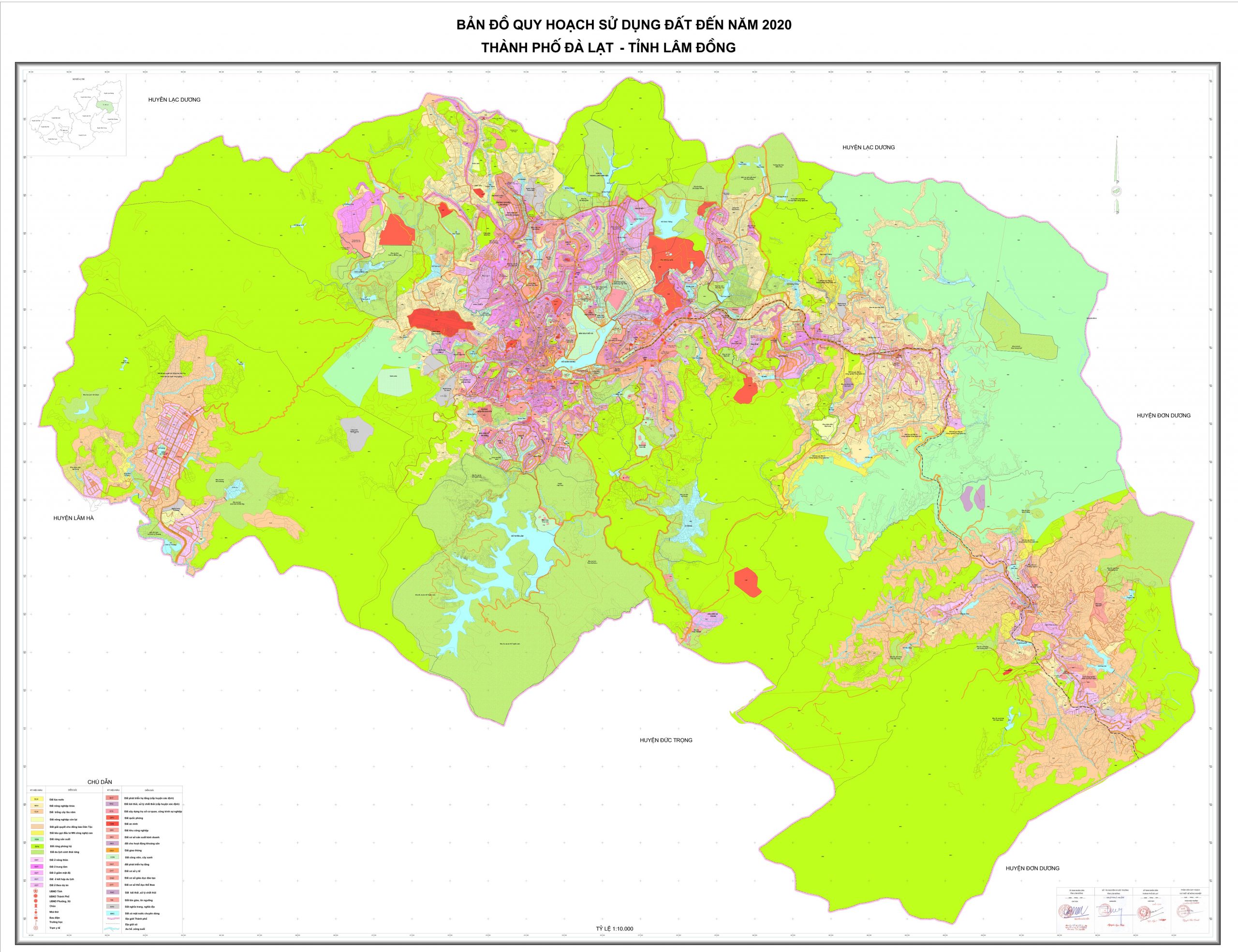 Bản đồ quy hoạch sử dụng đất ở Đà Lạt đến năm 2020